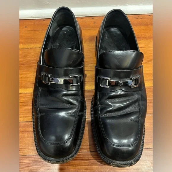 MOVING SALE 🔥 Gucci Black Leather Horsebit Loafers 10D Designer Dress Shoes - Picture 3 of 8